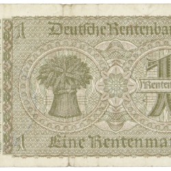 East-Belgium. 1 Rentenmark. Banknote. Type 1937. - Very fine.