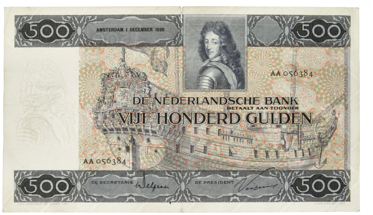 Nederland. 500 Gulden. Bankbiljet. Type 1930. Type Stadhouder Willem III. - Zeer Fraai -.