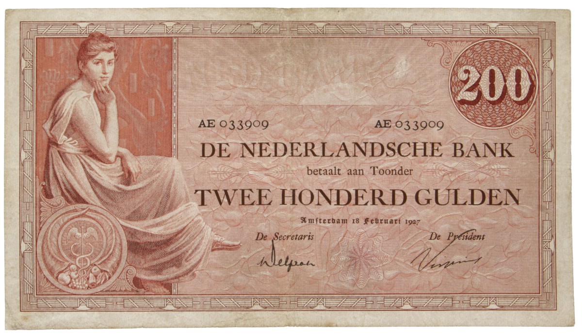 Nederland. 200 Gulden. Bankbiljet. Type 1921. Type Grietje Seel. - Zeer Fraai -.