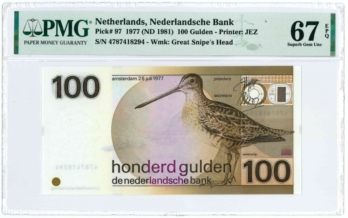Nederland. 100 Gulden. Bankbiljet. Type 1977. Type Snip. - UNC.