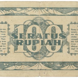 Indonesia. 100 Rupiah. Banknote. Type 1947. - Fine -.