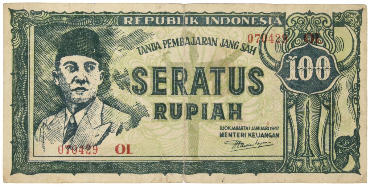Indonesia. 100 Rupiah. Banknote. Type 1947. - Fine -.