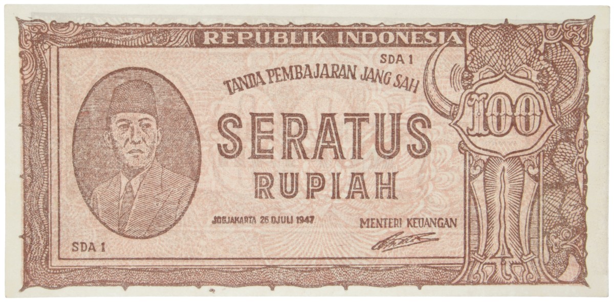 Indonesia. 100 Rupiah. Banknote. Type 1947. - UNC.