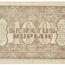 Indonesia. 100 Rupiah. Banknote. Type 1947. - Very fine.