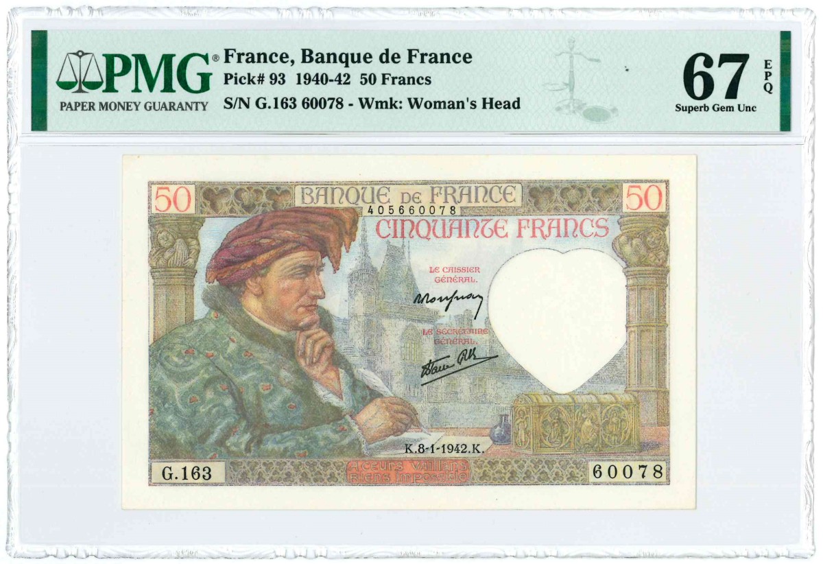 France. 50 Francs. Banknote. Type 1940-1942. - UNC.