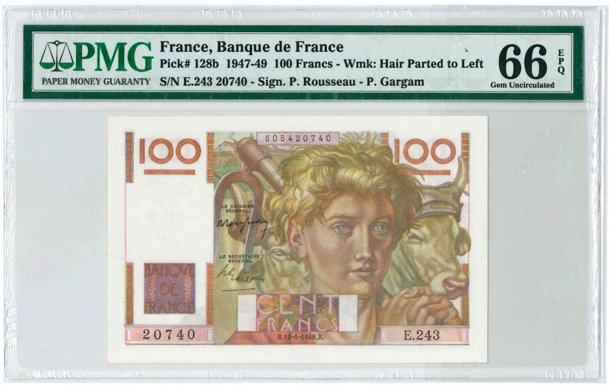 France. 100 Francs. Banknote. Type 1947-1949. - UNC.