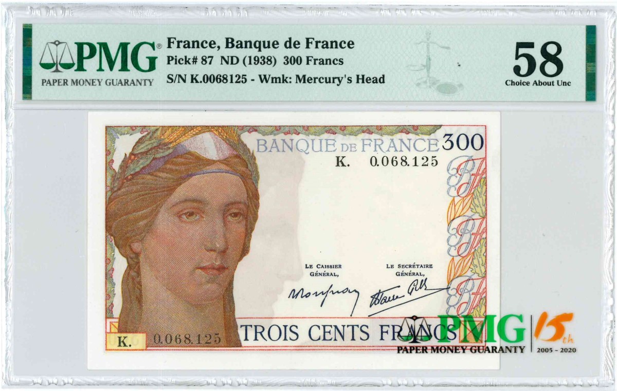 France. 300 Francs. Banknote. Type 1938. - Nagenoeg UNC.