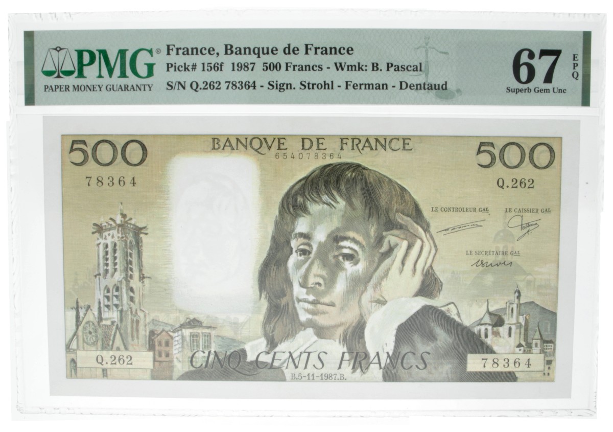 France. 500 Francs. Banknote. Type 1987. - UNC.