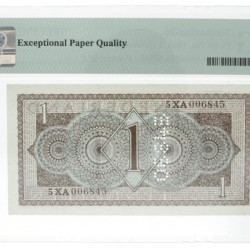 Nederland. 1 Gulden. Muntbiljet. Type 1945. Type Wilhelmina. - UNC.