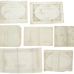 France. Lot (7) 4x5/25 Livres/15 and 50 Sols. Assignat. Type 1791-1793. - Fine / Very fine.