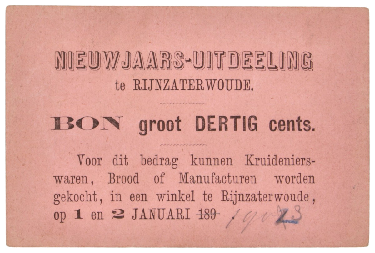 Nederland. 30 Cents. Bon. Type 189. Type Rijnzaterwoude. - Prachtig.