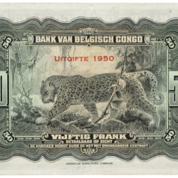 Belgian-Congo. 50 Francs. Banknote. Type 1950. - Extremely fine.