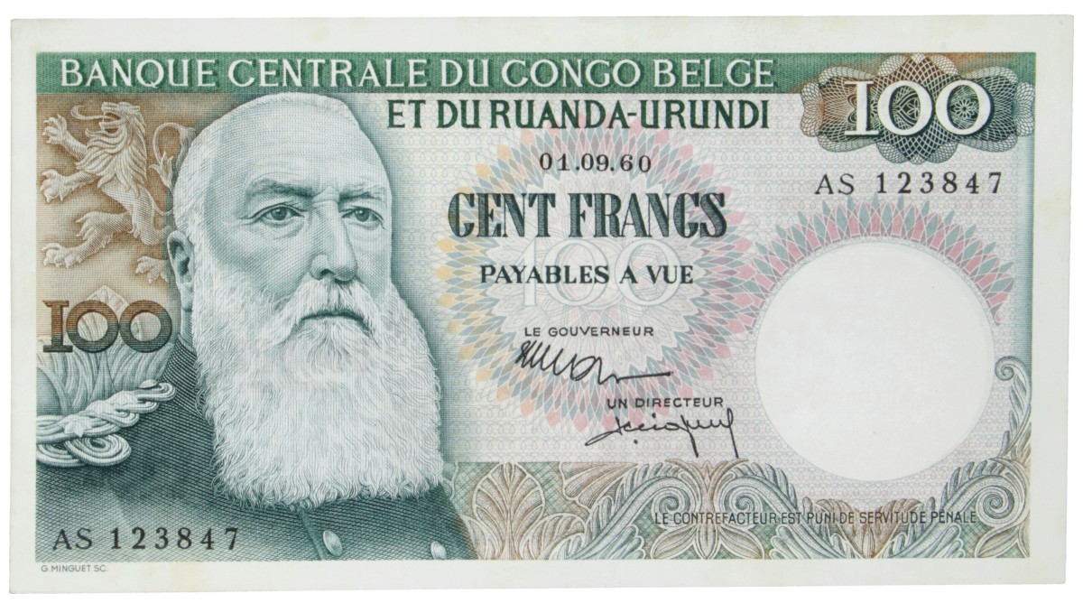 Belgian-Congo. 100 Francs. Banknote. Type 1960. - About UNC.