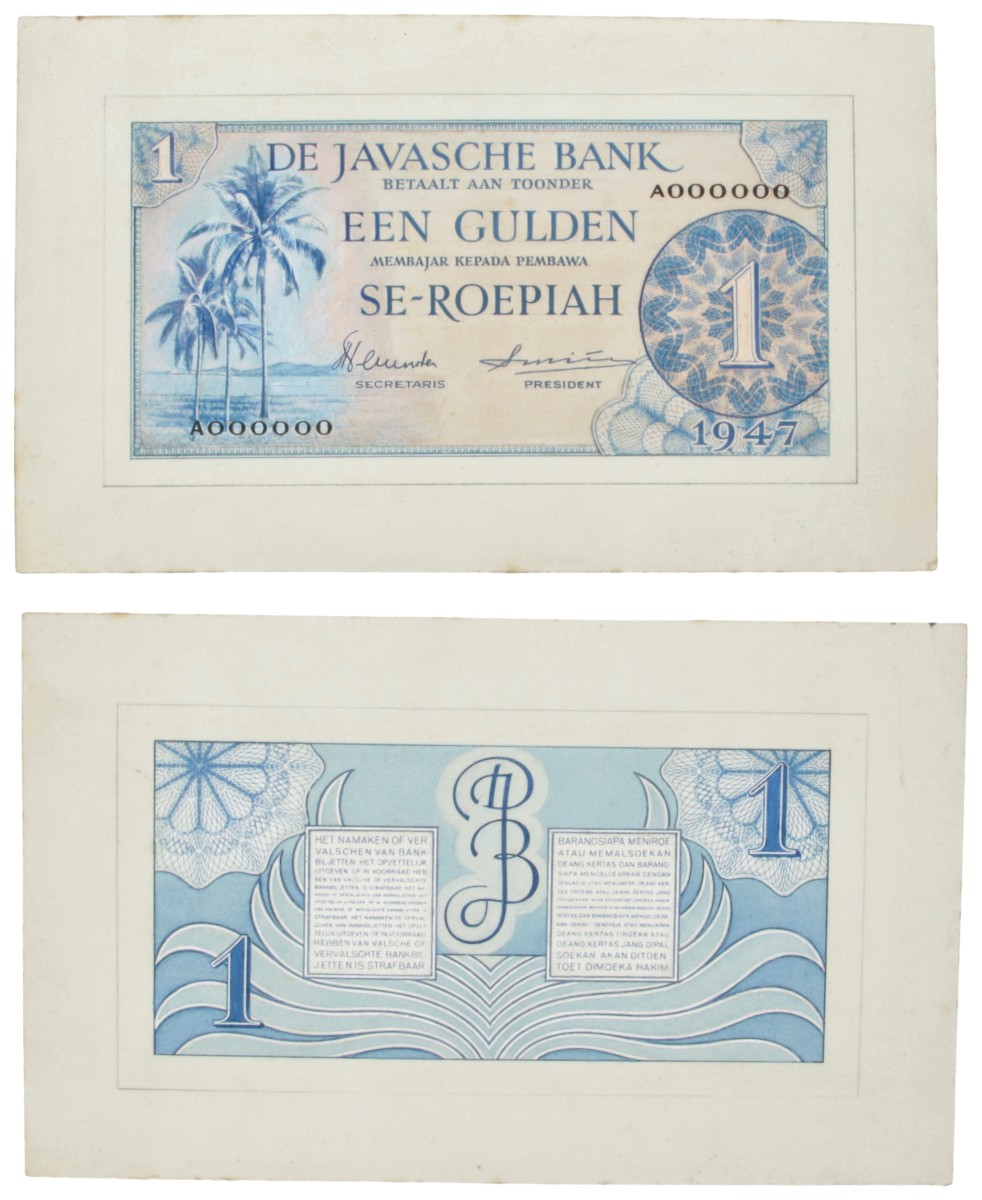 Indonesia. 1 Gulden. Proofprint. Type 1948. - UNC.