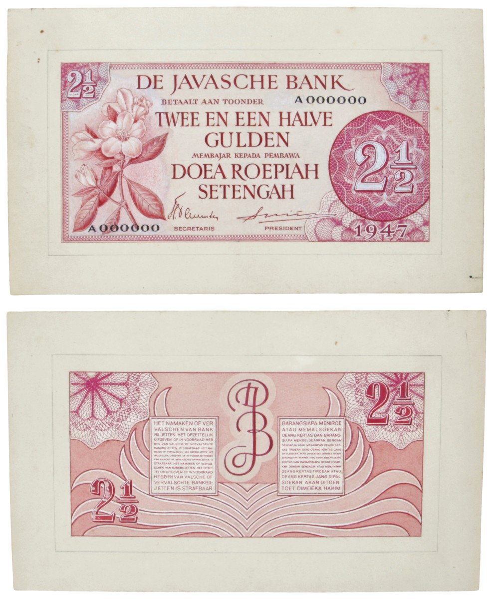 Indonesia. 2½ Gulden. Proofprint. Type 1948. - UNC.