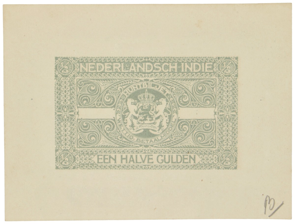 Netherlands-Indies. ½ gulden. Proofprint. Type 1920. - UNC.