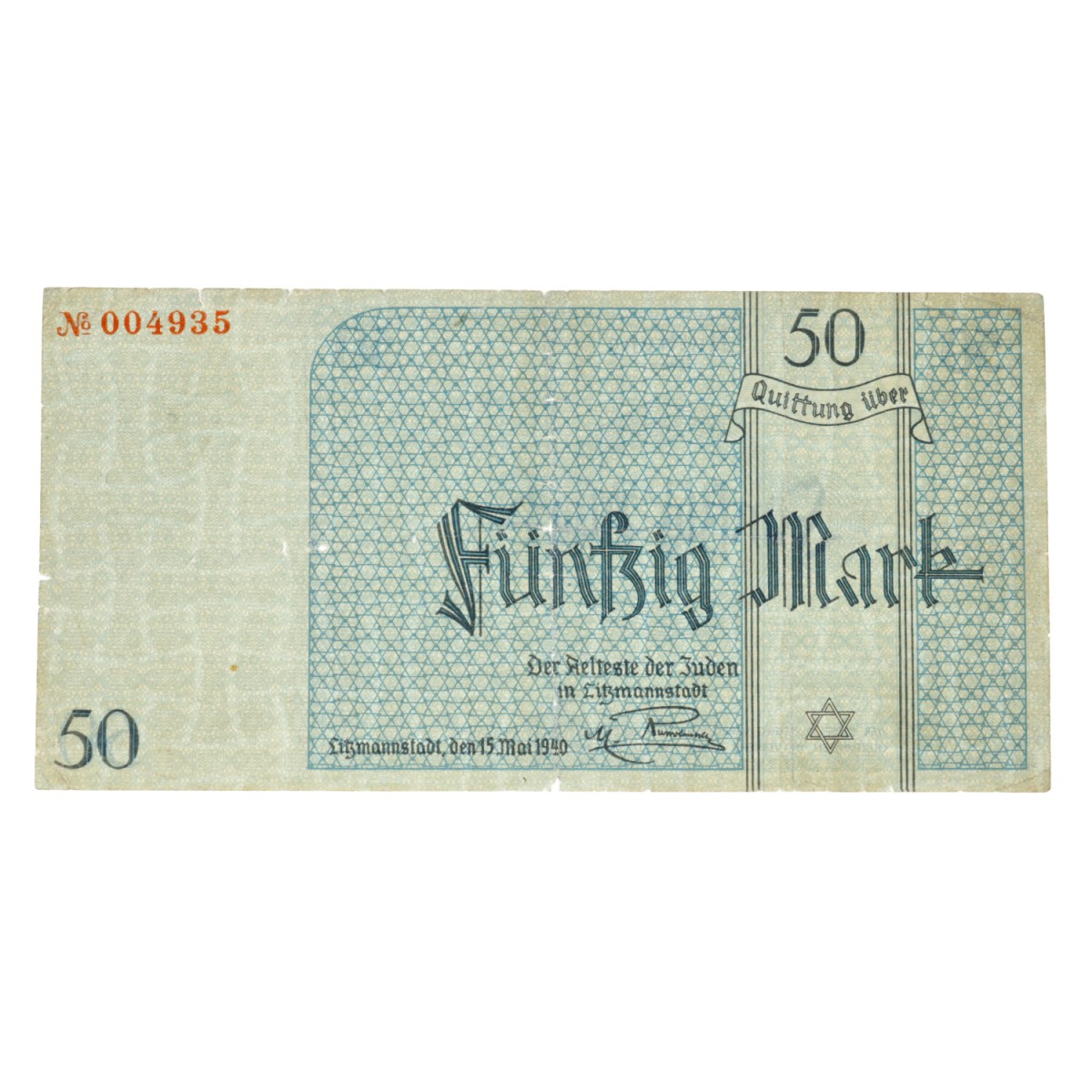 Poland. 50 Mark. Banknote. Type 1940. Type Litzmannstadt. - Fine -.