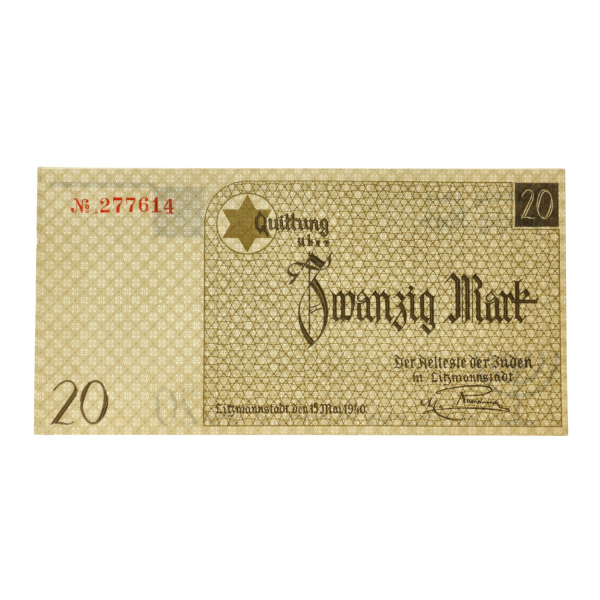 Poland. 20 Mark. Banknote. Type 1940. Type Litzmannstadt. - Extremely fine / UNC.