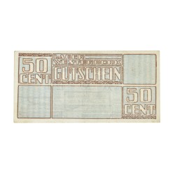 Netherlands. 50 Cent. Banknote. Type 1944. Type Westerbork. - Extremely fine.