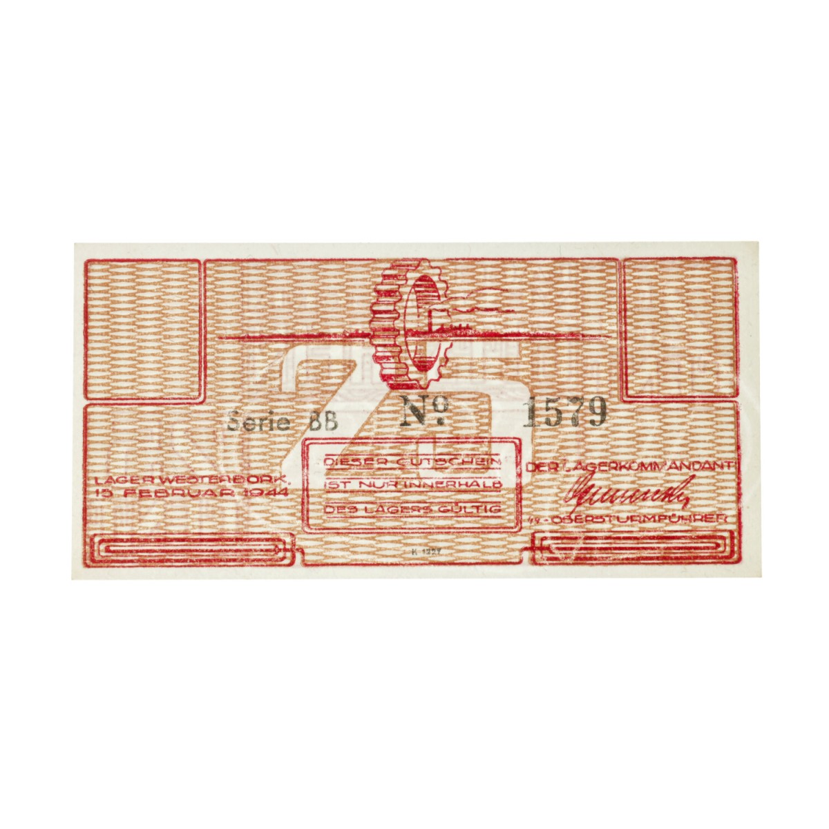 Netherlands. 25 Cent. Banknote. Type 1944. Type Westerbork. - UNC.