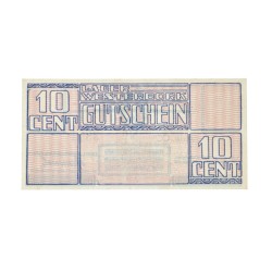 Netherlands. 10 Cent. Banknote. Type 1944. Type Westerbork. - Extremely fine.