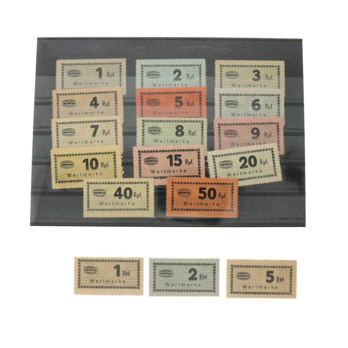 Germany. Lot 1 Pfenning - 5 RM. Banknote. Type ND. Type Holleischen. - UNC.