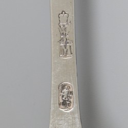 Lepel & vork (Middelburg, Johannes d` Hoy II 1766-1786) zilver.