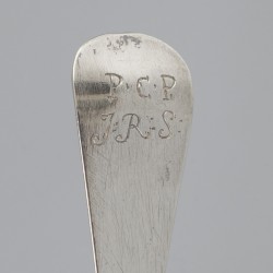 Lepel & vork (Middelburg, Johannes d` Hoy II 1766-1786) zilver.