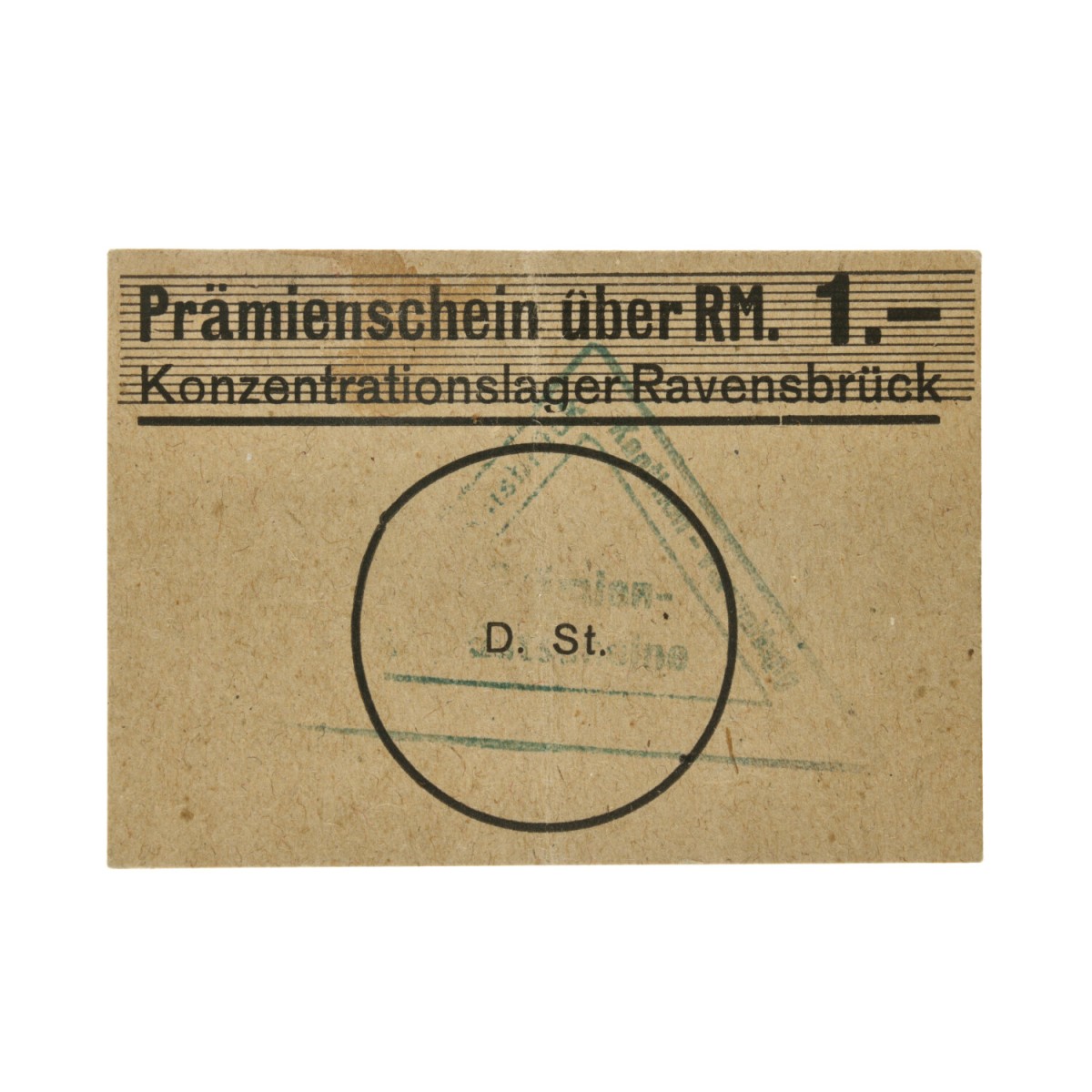 Germany. 1 RM. Banknote. Type ND. Type Ravensbrück. - Extremely fine.