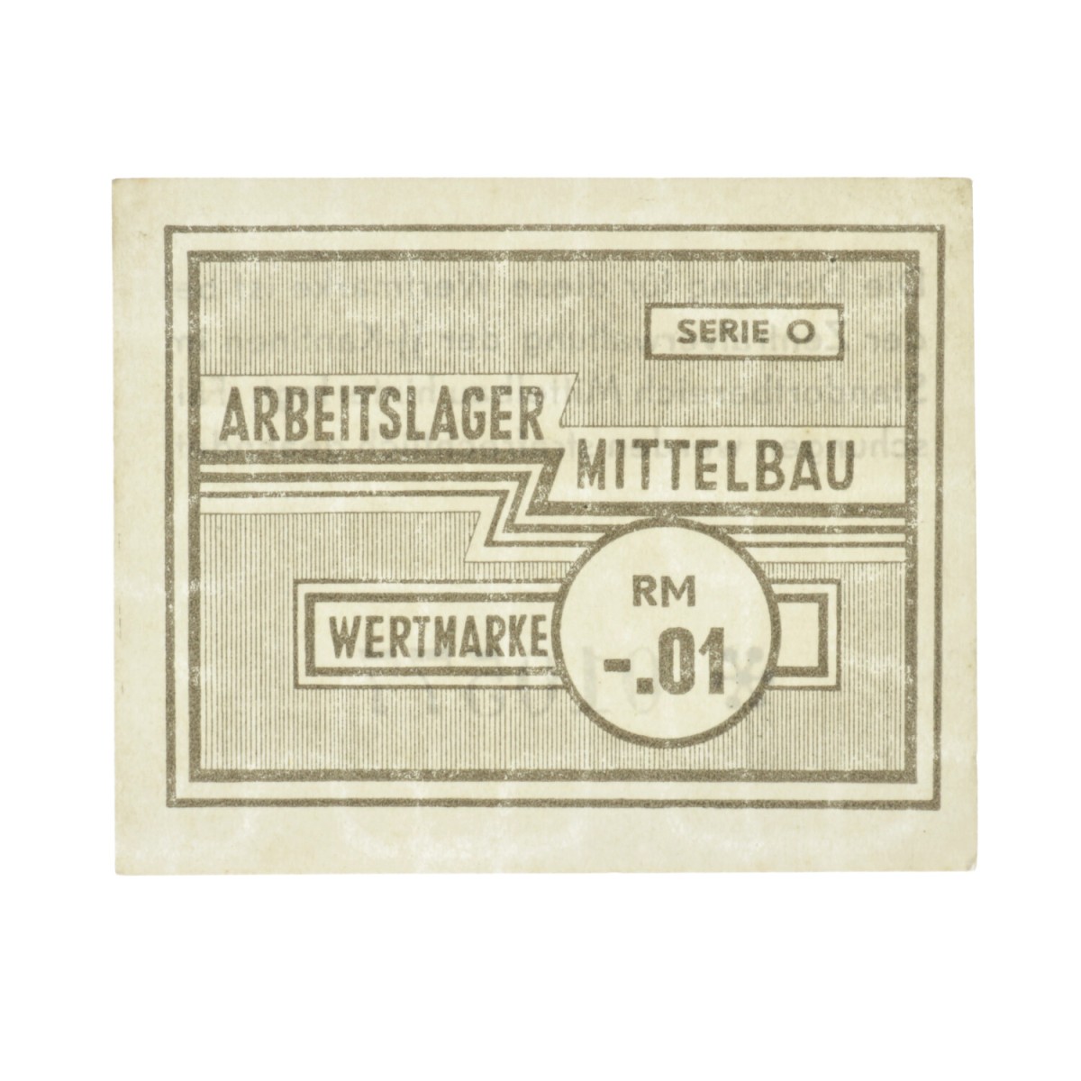 Germany. 0,01 RM. Banknote. Type ND. Type Mittelbau. - Extremely fine.