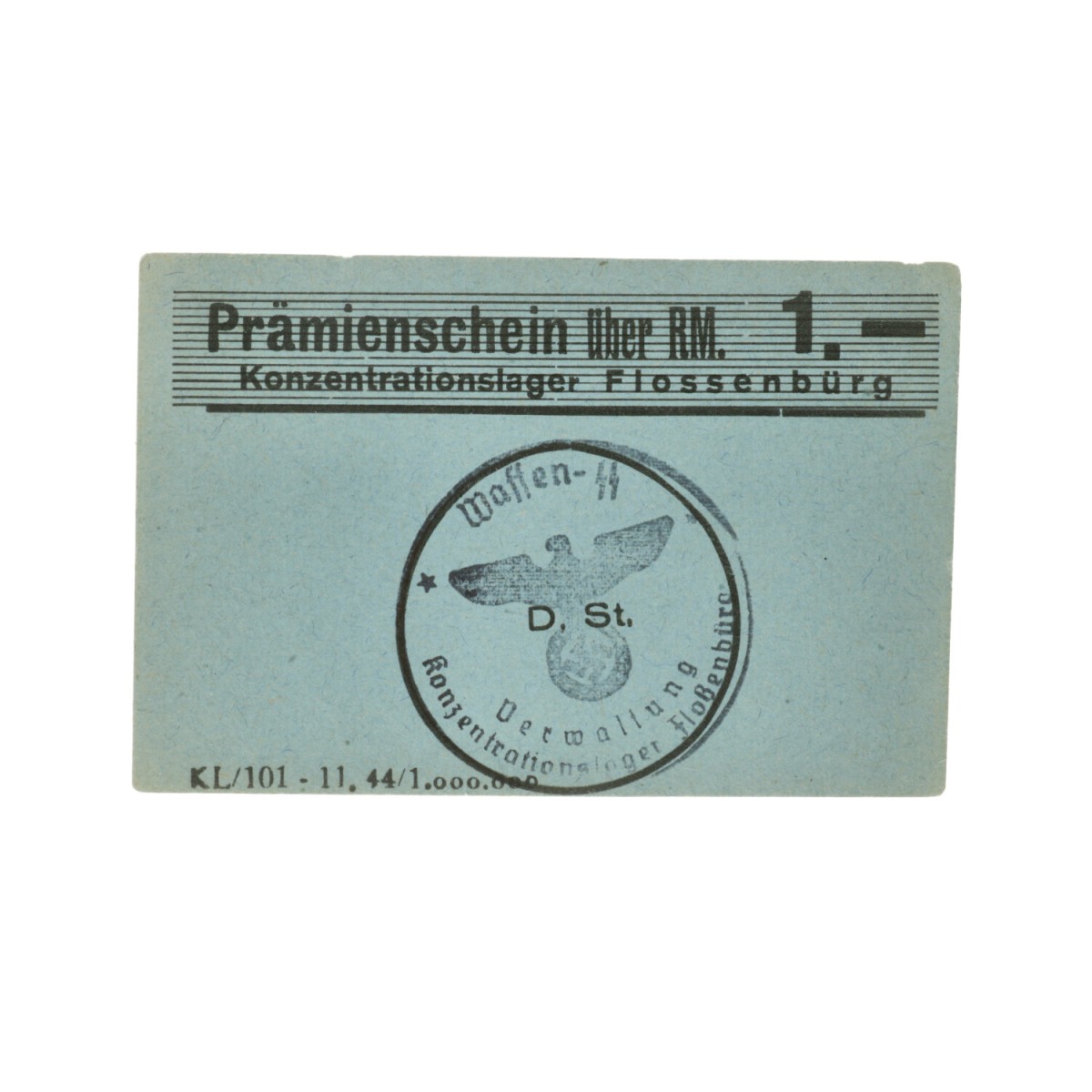 Germany. 1 RM. Banknote. Type ND. Type Flossenburg. - About UNC.