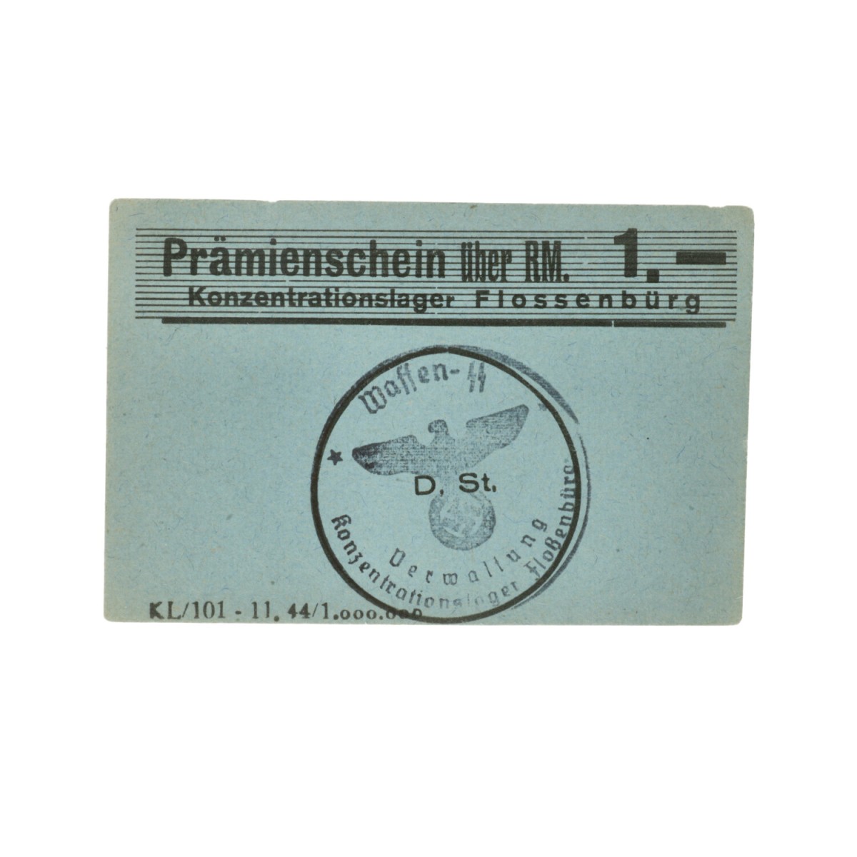 Germany. 1 RM. Banknote. Type ND. Type Flossenburg. - About UNC.