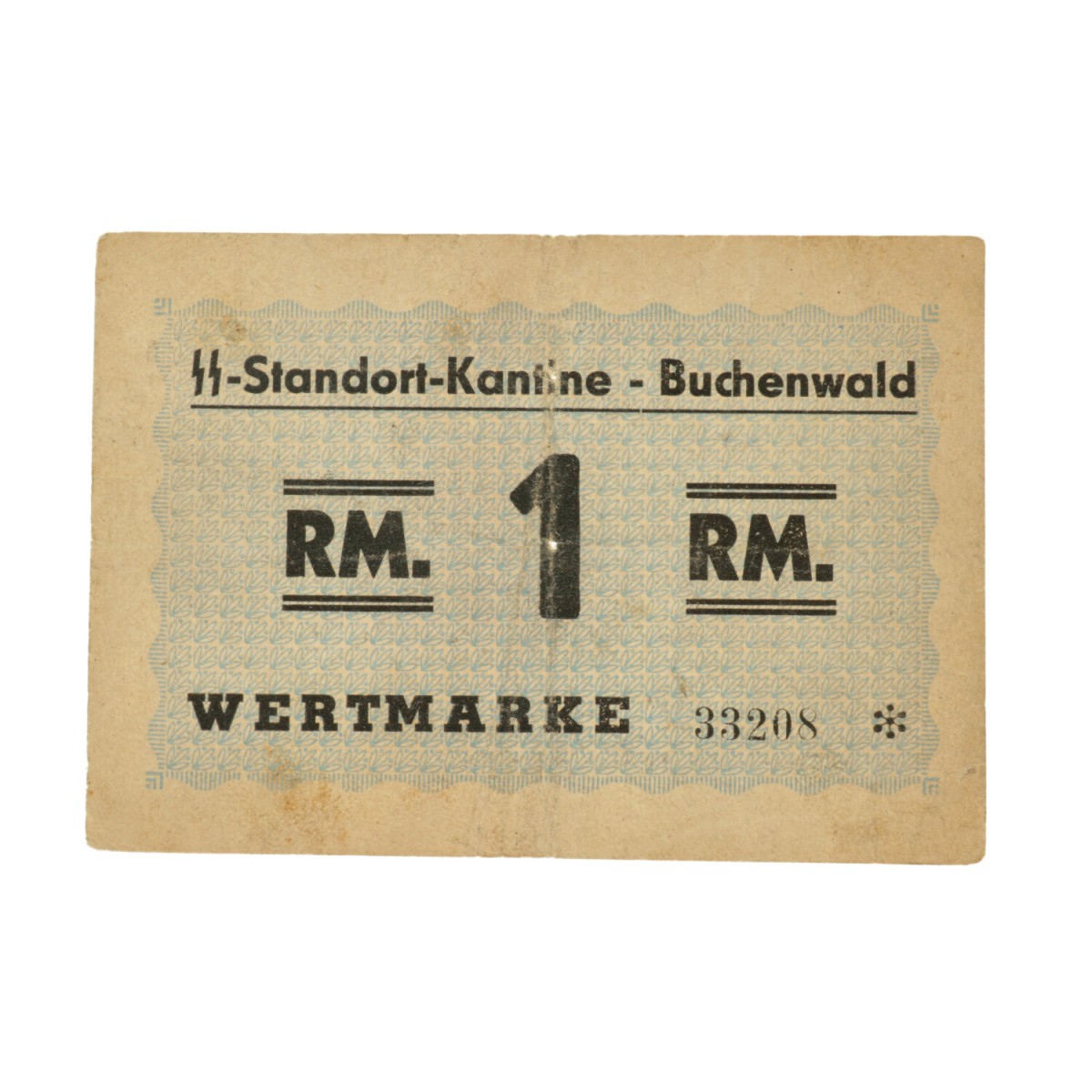 Germany. 1 RM. Banknote. Type ND. Type Buchenwald. - Fine +.