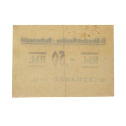 Germany. 0,50 RM. Banknote. Type ND. Type Buchenwald. - Very fine / Extremely fine.