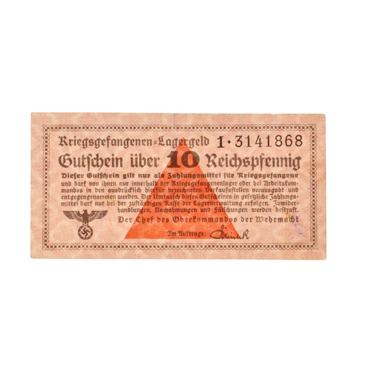 Germany. 10 Pfenning. Banknote. Type ND. - Very fine.