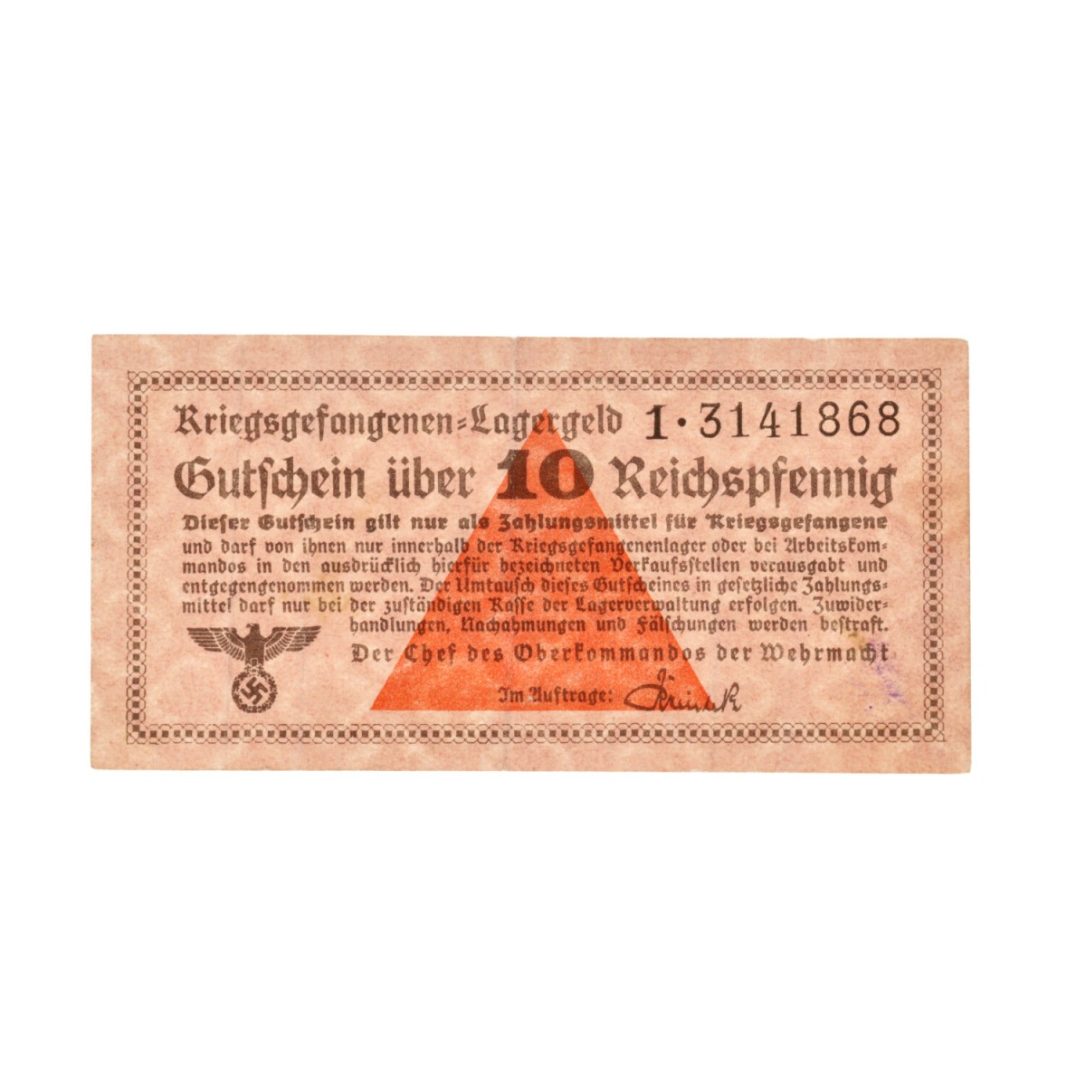 Germany. 10 Pfenning. Banknote. Type ND. - Very fine.