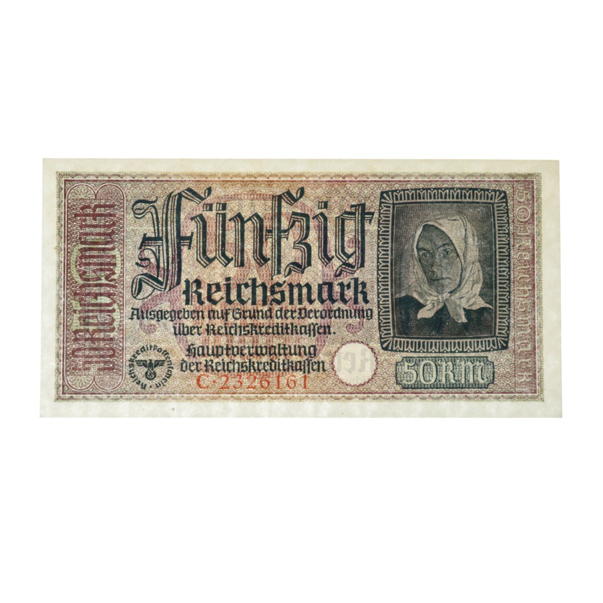 Germany. 50 Reichsmark. Banknote. Type ND. - About UNC.