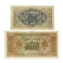 Germany. 5 Reichsmark/ 20 Reichsmark. Banknote. Type ND. - Very fine.