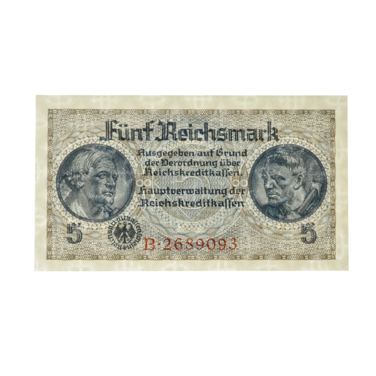 Germany. 5 Reichsmark. Banknote. Type ND. - UNC.