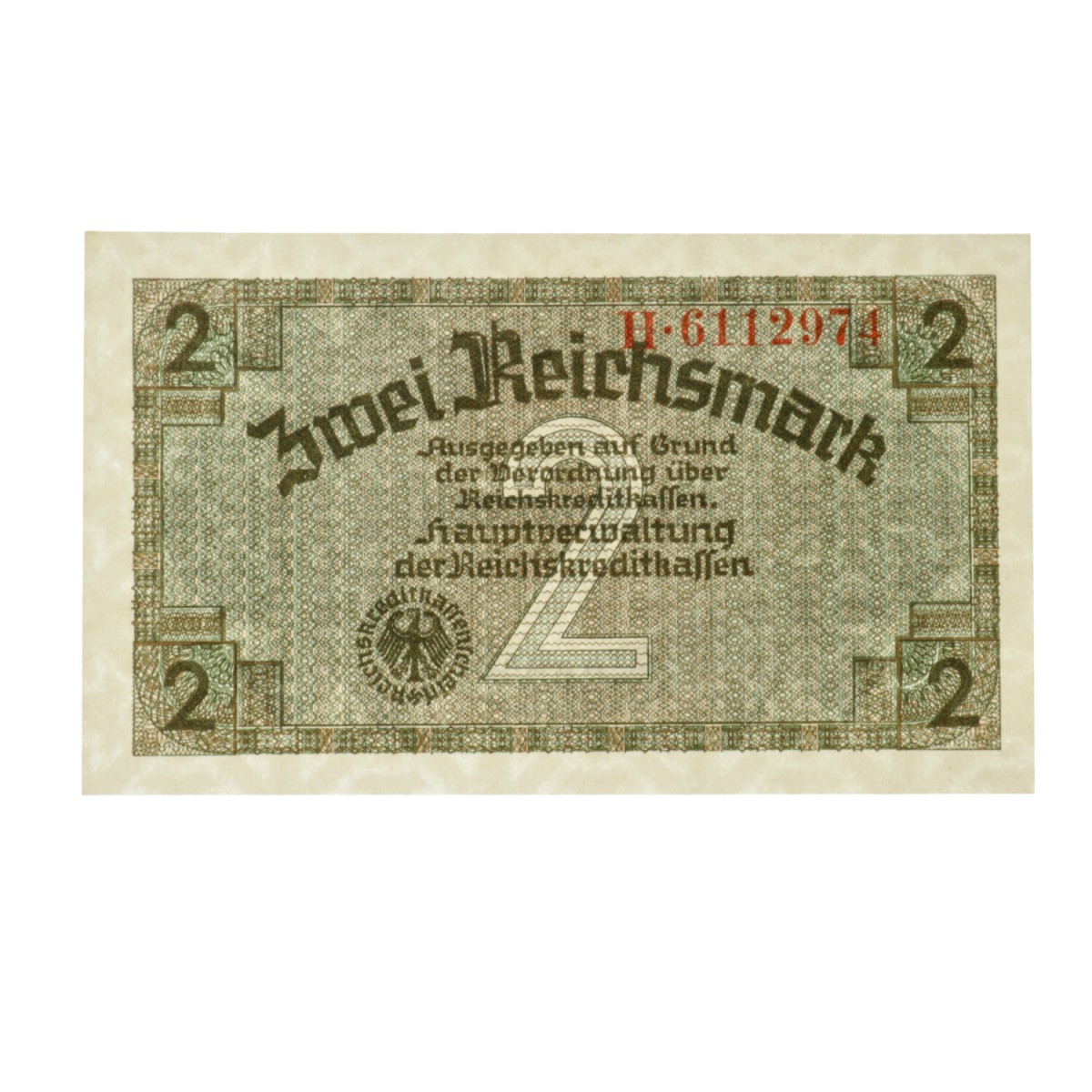 Germany. 2 Reichsmark. Banknote. Type ND. - UNC.