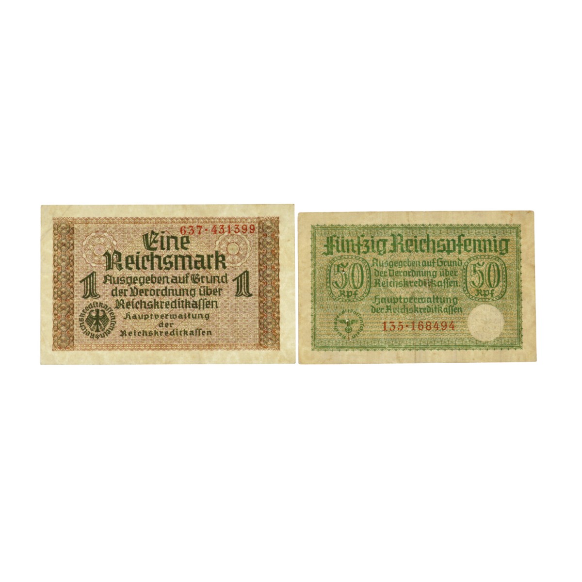 Germany. 50 Reichspfenning/1 Reichsmark. Banknote. Type ND. - Very fine.