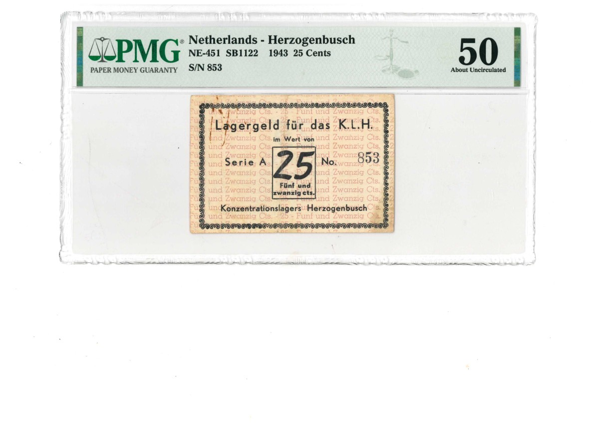 Nederland. 25 Cents. Bankbiljet. Type 1943. Type Herzogenbusch. - Nagenoeg UNC.