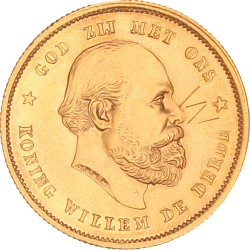 10 gulden goud. Willem III. 1888. Prachtig -.