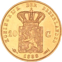 10 gulden goud. Willem III. 1888. Prachtig -.