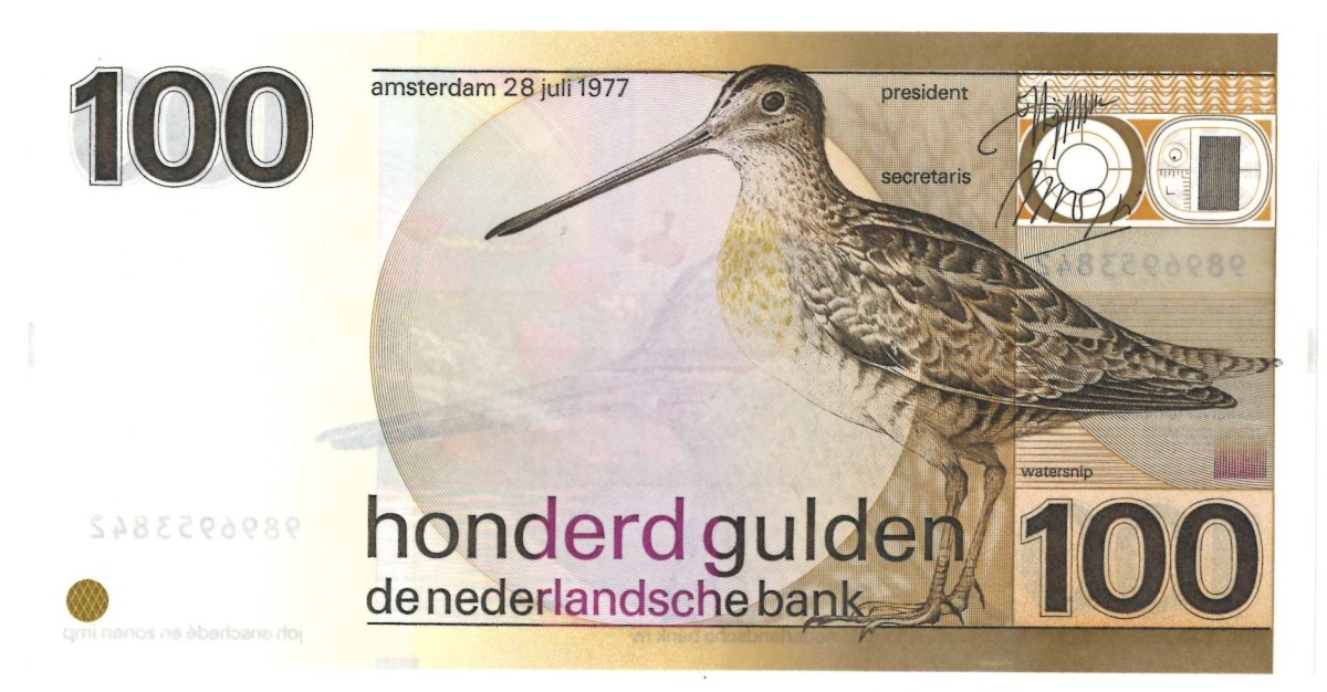 Nederland. 100 Gulden. Bankbiljet. Type 1977. Type Snip. - UNC.