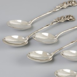 (6) delige set theelepels zilver.