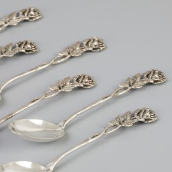 (6) delige set theelepels zilver.