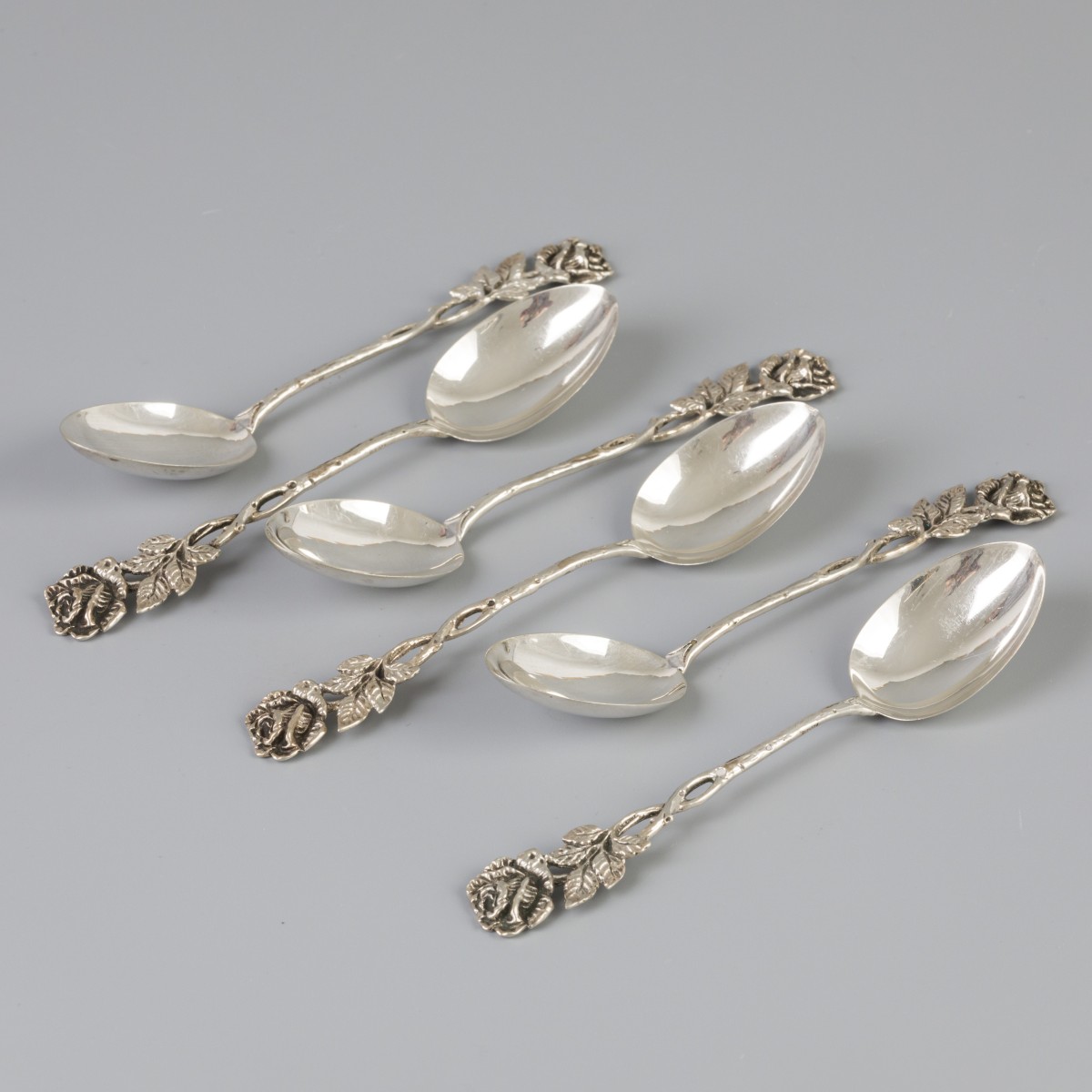 (6) delige set theelepels zilver.