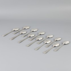 12-delige set dinerlepels zilver.