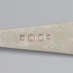 6-delige set dinervorken "Haags Lofje" zilver.